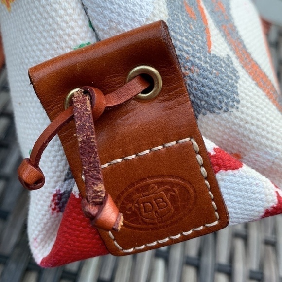 DOONEY & Bourke Painted Canvas Graffiti Shoulder Bag with Leather Trim - Picture 4 of 15